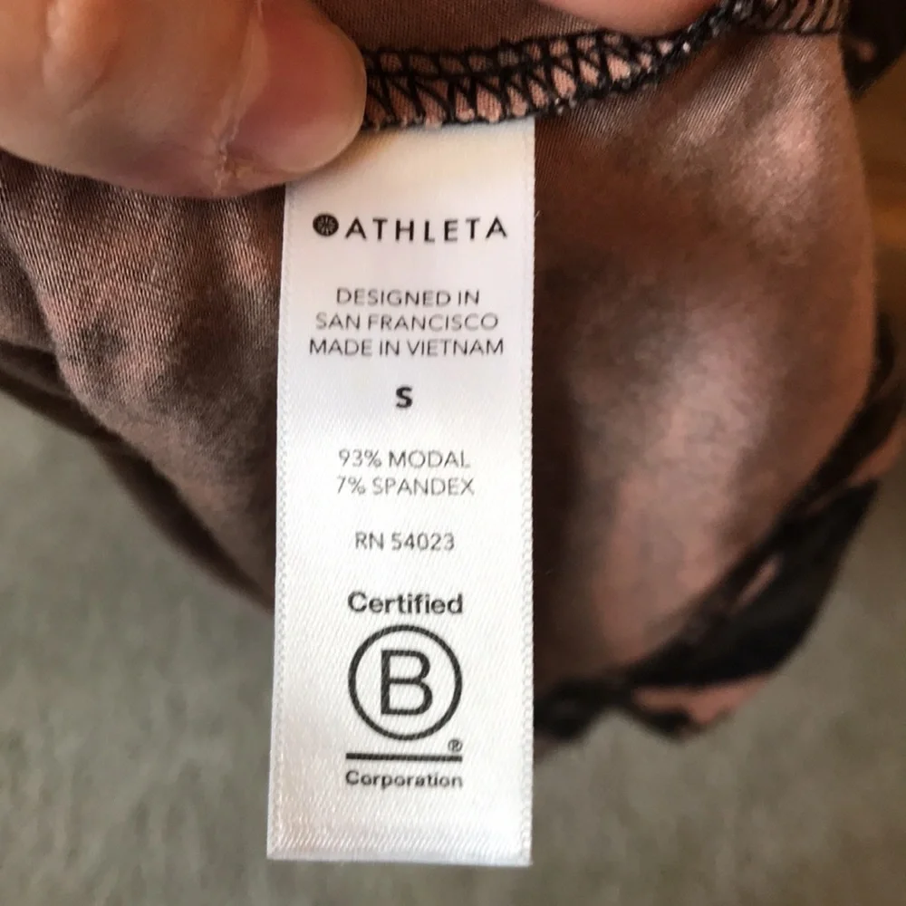 ATHLETA Santorini Thera Printed Dress Abstraction Black/Peat Size Small